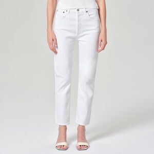 Agolde Riley Crop Jeans / 26 / white